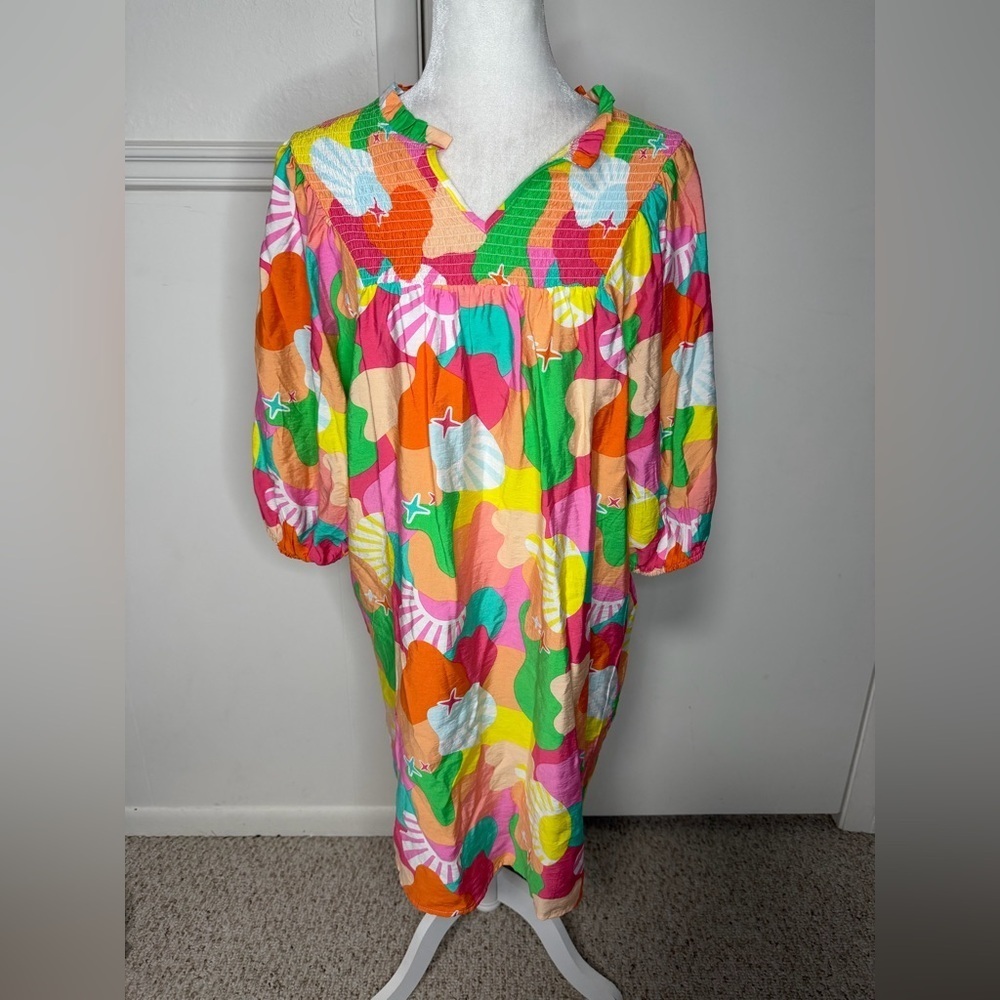 Vibrant Multi-Color Long Sleeve Women's Dress